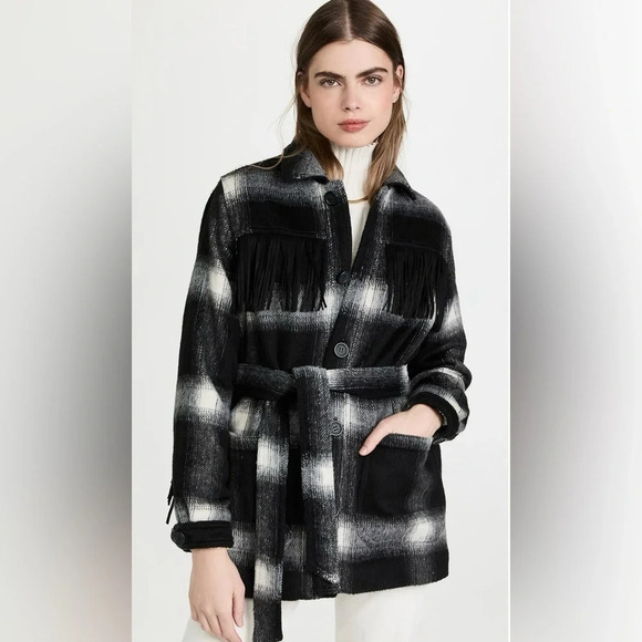 MOTHER Women’s The Fringe Patch Coat Size L - Picture 3 of 13